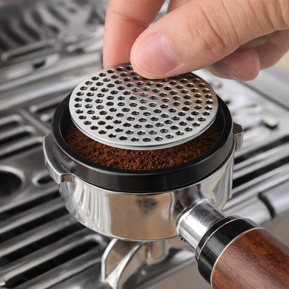 Gentle Brew Puck Screen — placed on espresso puck before extraction | Gentle Brew NZ